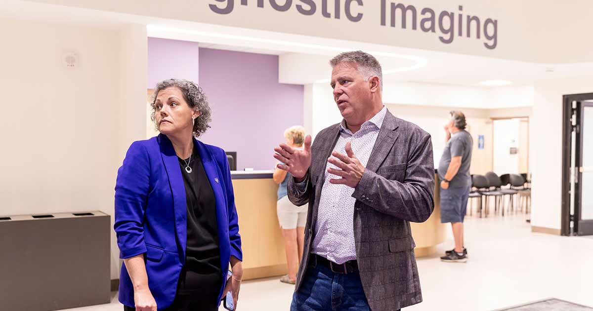 Kristie Gallo and Keith White in Whitby Health Centre